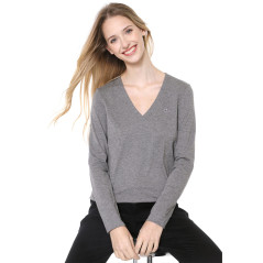 Camiseta Lacoste Feminina TF3821-SVY 46  Cinza