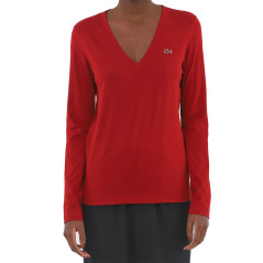 Lacoste Women's T-Shirt TF3821-YPW-40 Red - Cotton 40