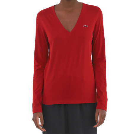 Lacoste Women's T-Shirt TF3821-YPW-40 Red - Cotton 40