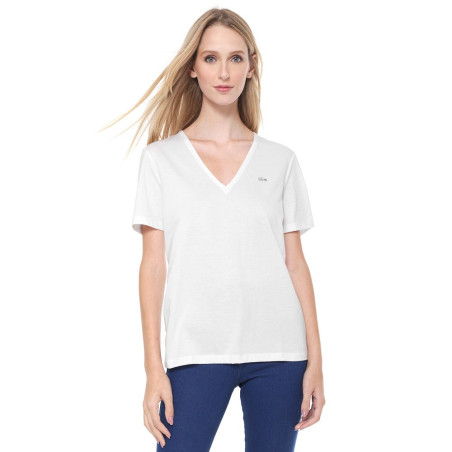Camiseta Lacoste Feminina TF3846-001 46  Branco