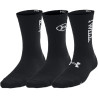 Meias UNDER ARMOUR Masculino Essential Mid Crew L Preto 3 Pares - 1382942-001