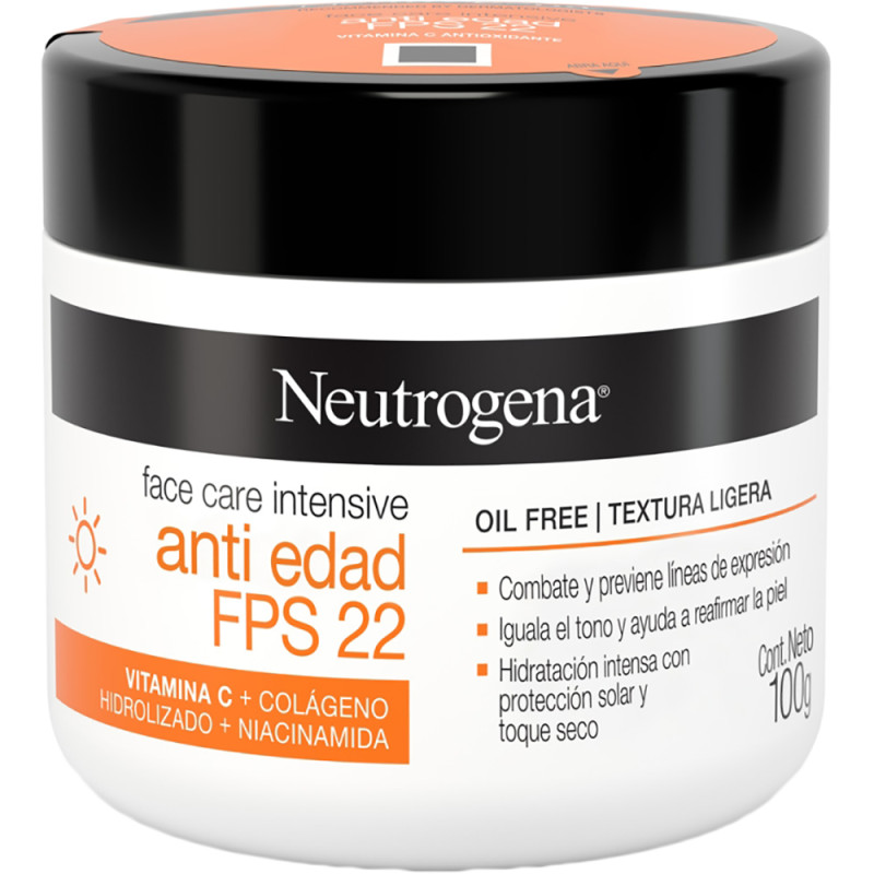 Crema Facial Neutrogena Anti-edad FPS 22 100GR para piel madura