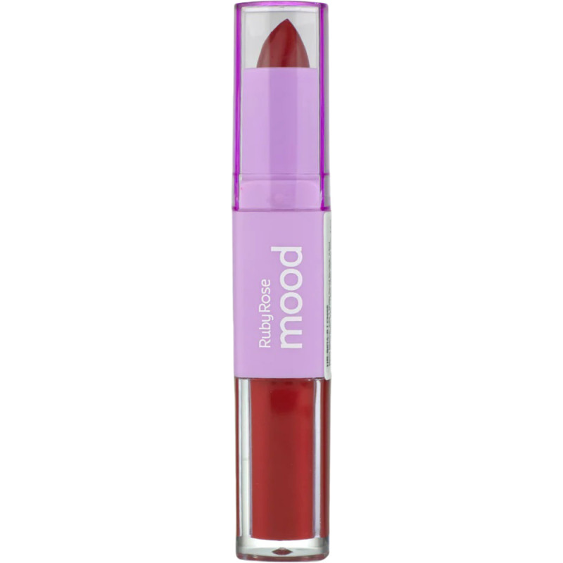 Batom Duo Ruby Rose Mood HB 8614-1 - cores duradouras
