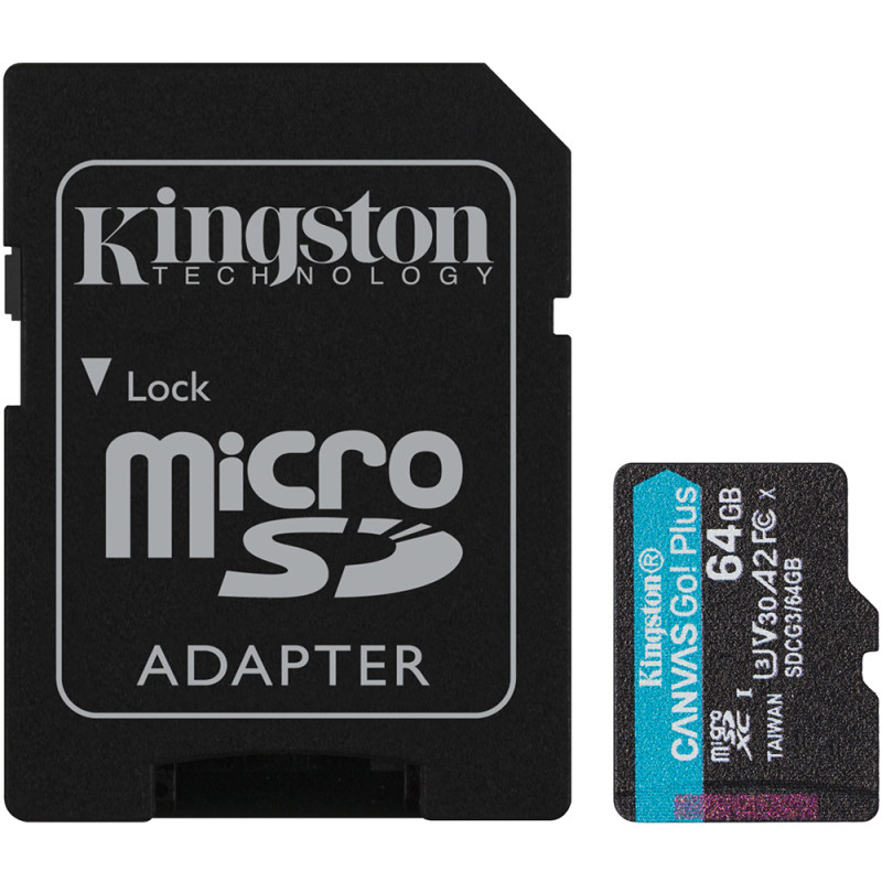Cartão de Memória Micro SD Kingston Canvas Plus SDXC 64GB 170 MB/s Class 10 - SDXC/SDCG3