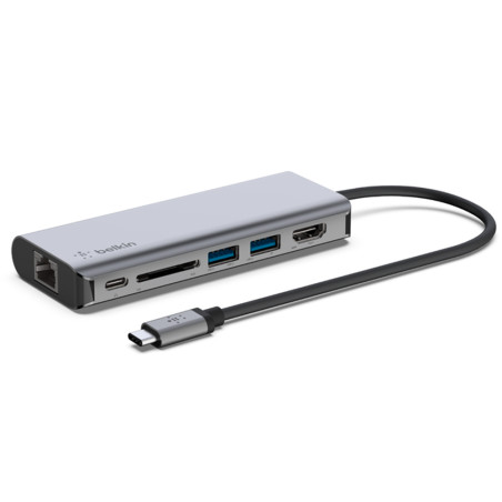 Hub Belkin AVC008BTSGY Multiporta USB-C (Ethernet/HDMI/2 USB-A 3.0/SD/USB-C/100W)