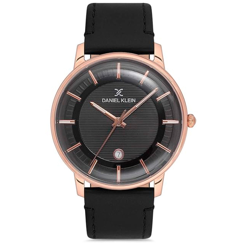Relógio Masculino Daniel Klein DK.1.12570-4 Premium – Preto/Rosa Ouro