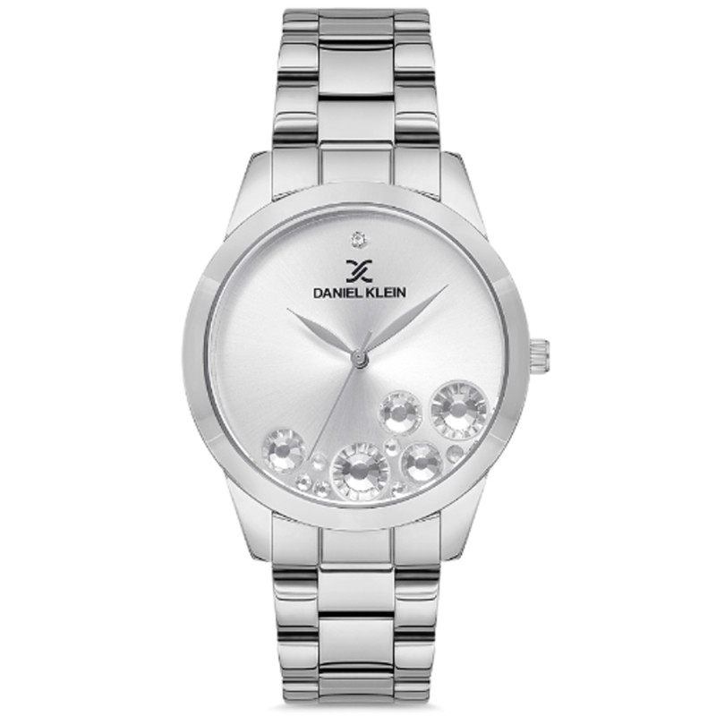 Relógio Feminino Daniel Klein DK.1.12612-1 Premium – Prata/Branco
