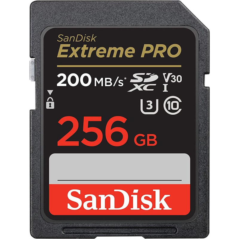 Cartão de Memória SanDisk SDXC Extreme Pro Classe 10 256GB 200 MB/s - SDSDXXD-256G-GN4IN