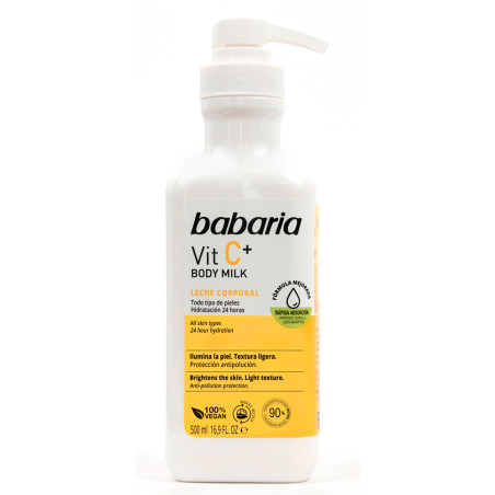Leite Corporal Babaria Hidratante Vit C+ para Todos os Tipos de Pele 500ML
