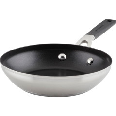 Frigideira KitchenAid 71019 Indução Antiaderente Aço Inoxidável Escovado 20CM - Prata