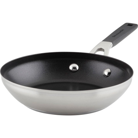 Frigideira KitchenAid 71019 Indução Antiaderente Aço Inoxidável Escovado 20CM - Prata