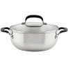 Panela KitchenAid 71021 Indução com Tampa Aço Inoxidável Escovado 4L - Prata