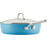Frigideira KitchenAid 84819 Antiaderente Cerâmica Tampa de Vidro 31CM Azul Veludo