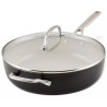 Frigideira KitchenAid 84841 Antiaderente Cerâmica 5L Tampa de Vidro 31CM Preto