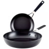 Kit de Frigideiras KitchenAid 84811 Antiaderente 21CM e 31CM Anodizadas Duras Preto Onix