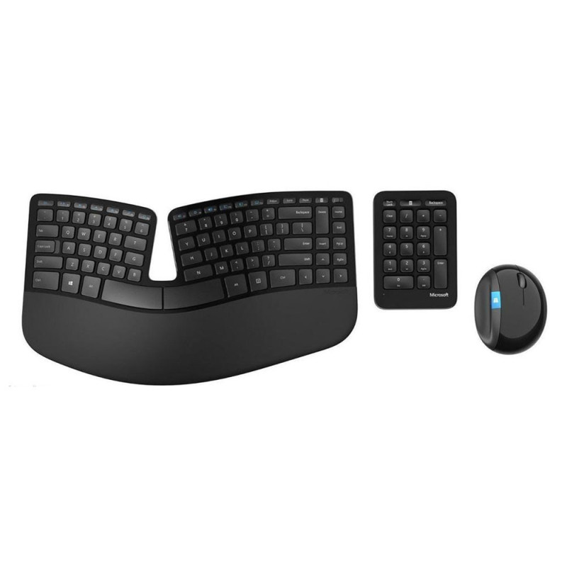 Teclado Com Mouse Microsoft Sculpt Ergonômico Wireless Espanhol Preto - L5V-0001