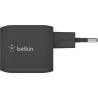 Carregador Duplo de Parede Belkin WCH011VFBK 45W USB-C GAN PPS 20/25W - Preto