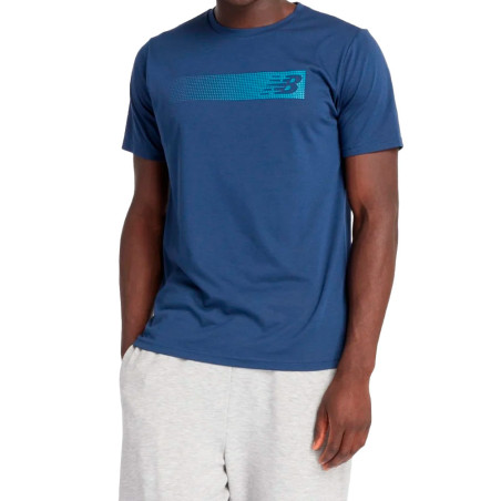 Camiseta New Balance Masculino Sport Essentials Heathertech G L Azul – MT43073NNY