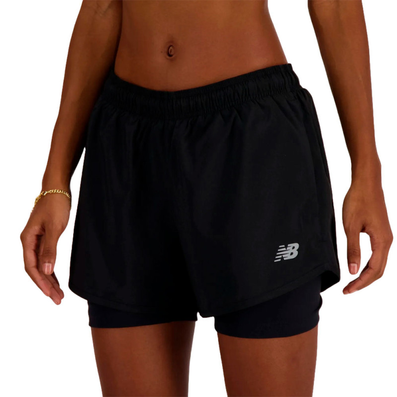 Short New Balance Feminino Sport Essentials 2-In-1 XL Preto – WS41225BK