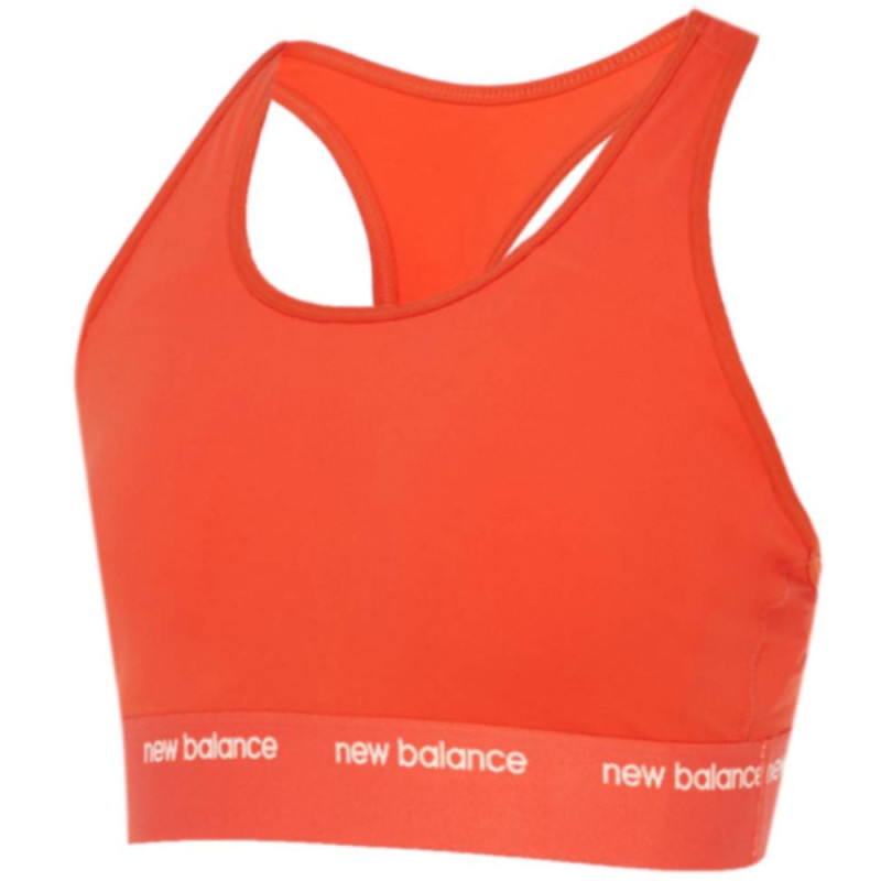 Top New Balance Feminino Medium Support Sleek Pace XS Laranja - WB41048NEF