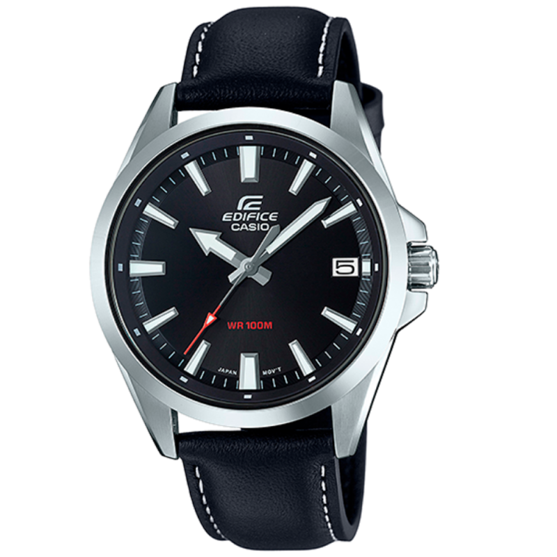 Relógio Masculino Casio EFV-100L-1AV Edifice - Couro Preto