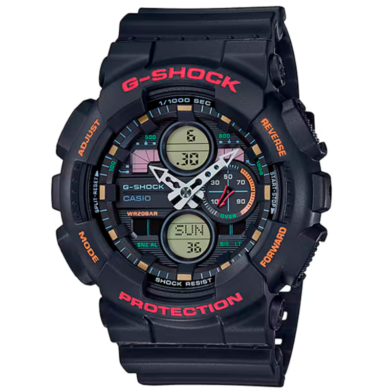 Relógio Masculino Casio GA-140-1A4 G-Shock - Preto/Vermelho