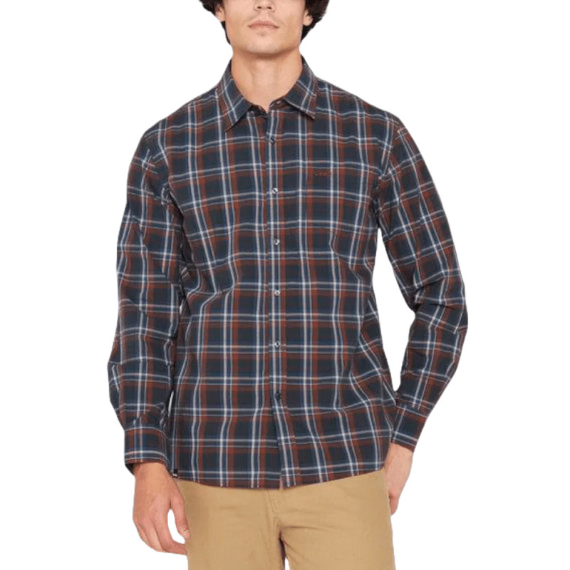 Camisa Jeep Masculino Long Sleeve Check S Brown Navy – JMW24089LSBROWN