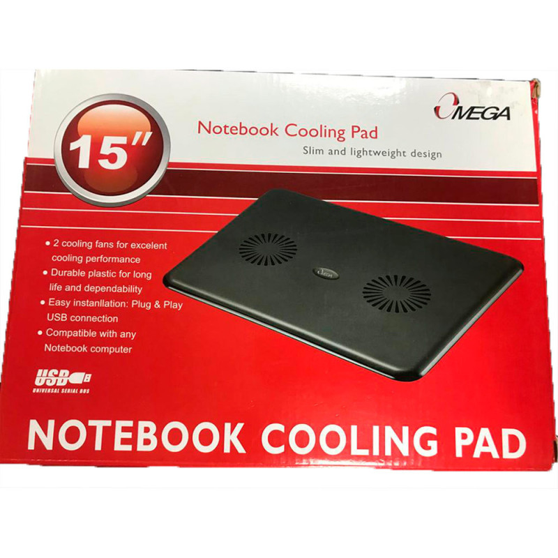 NOTEBOOK  SUPORTE C/2 FAN OMEGA 15`` USB  PRETO - NB COOLER OMEGA