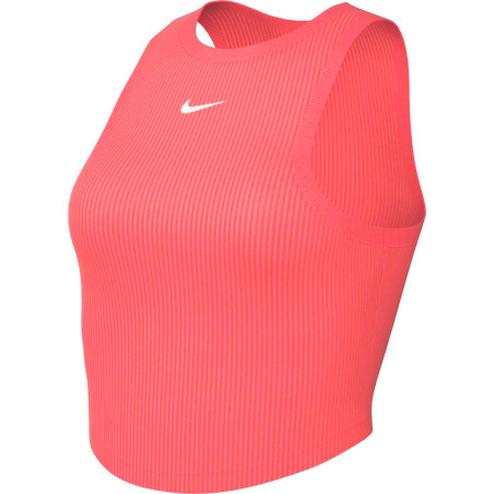 Camiseta Regata Nike Feminino Sportswear Cropped Mini-Rib S Coral – FB8279629