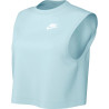 Camiseta Regata Nike Feminino Sportswear Club CRP Tee L Azul Claro - FV5505474