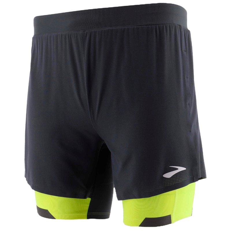 Short Brooks Masculino Run Visible 5'' 2-In-1 M Asphalt/Nightlife – 211405044