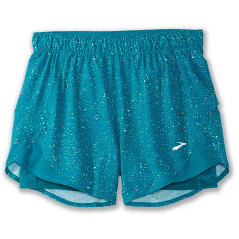 Short Brooks Feminino Chaser 5'' 2-In-1 S Lagoon - 221464486