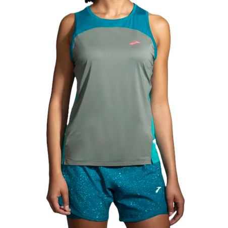Camiseta Regata Brooks Feminino Sprint Free Tank 2.0 M Gray/Lagoon – 221605367