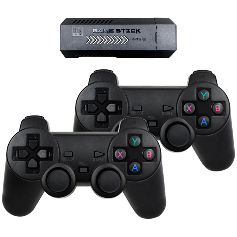 Console Game Stick X2+ 64GB +10000 Jogos 2 Controles - Preto