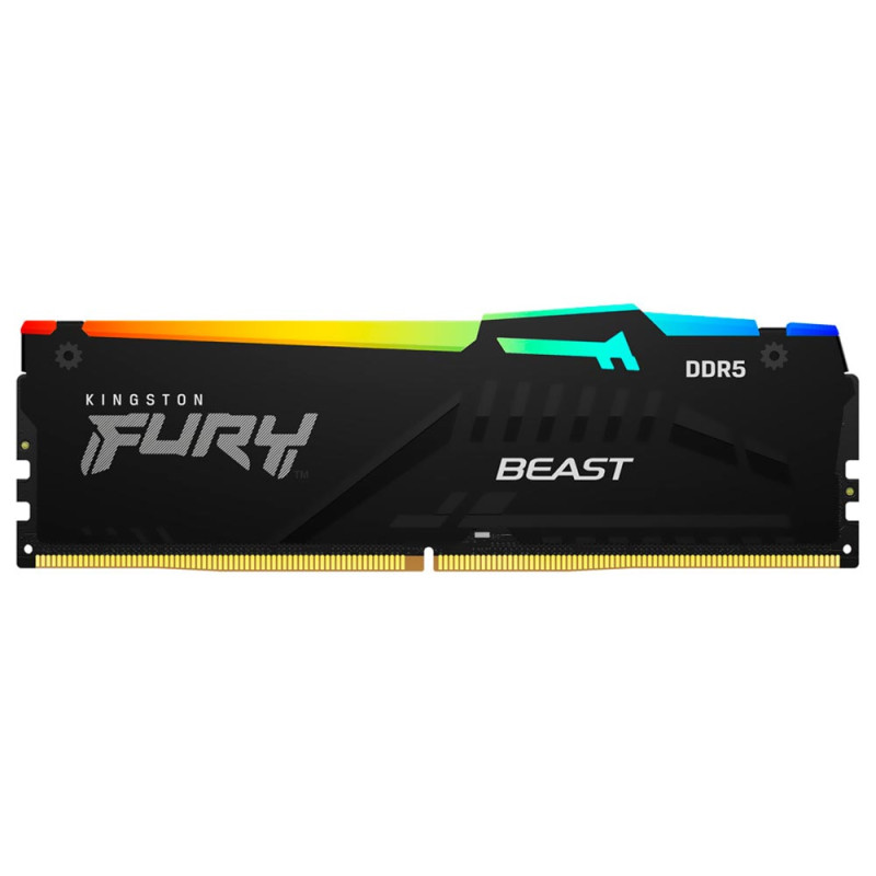 Memória RAM Kingston DDR5 16GB 6400MHz Black RGB Fury Beast – KF564C32BBEA-16