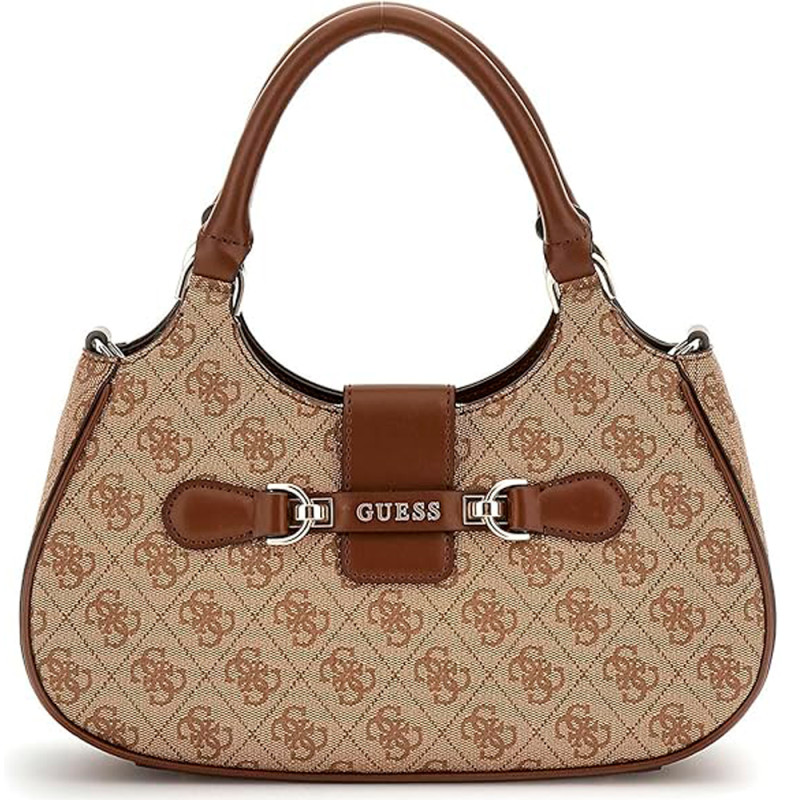 Bolsa Guess SML Girlfriend Satchel SG950005 Latte Logo Brown