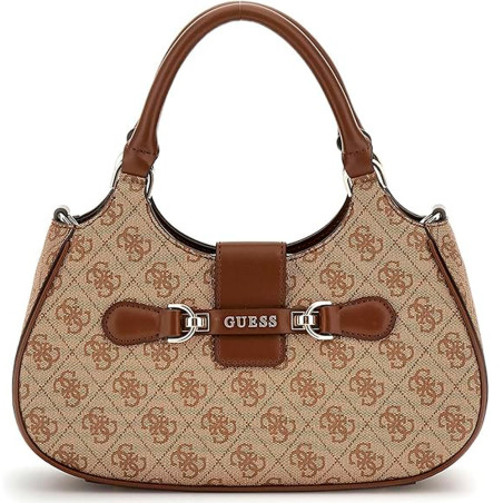 Bolsa Guess SML Girlfriend Satchel SG950005 Latte Logo Brown