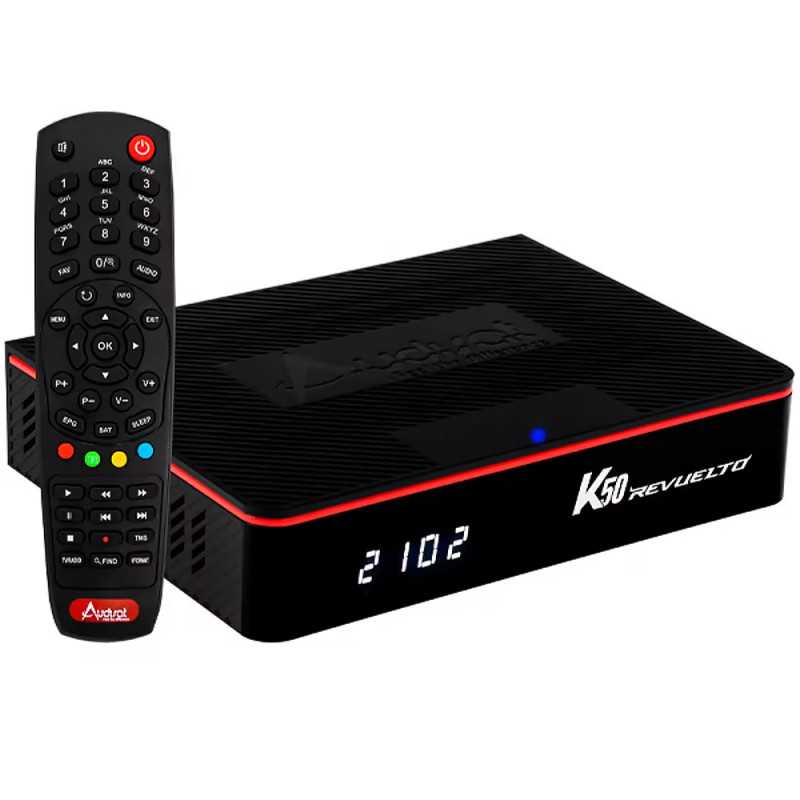 Receptor FTA Audisat K50 Revuelto IPTV Wi-Fi - Preto