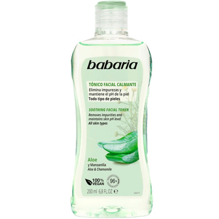 Tônico Facial Calmante Babaria Aloe e Camomila 200ML