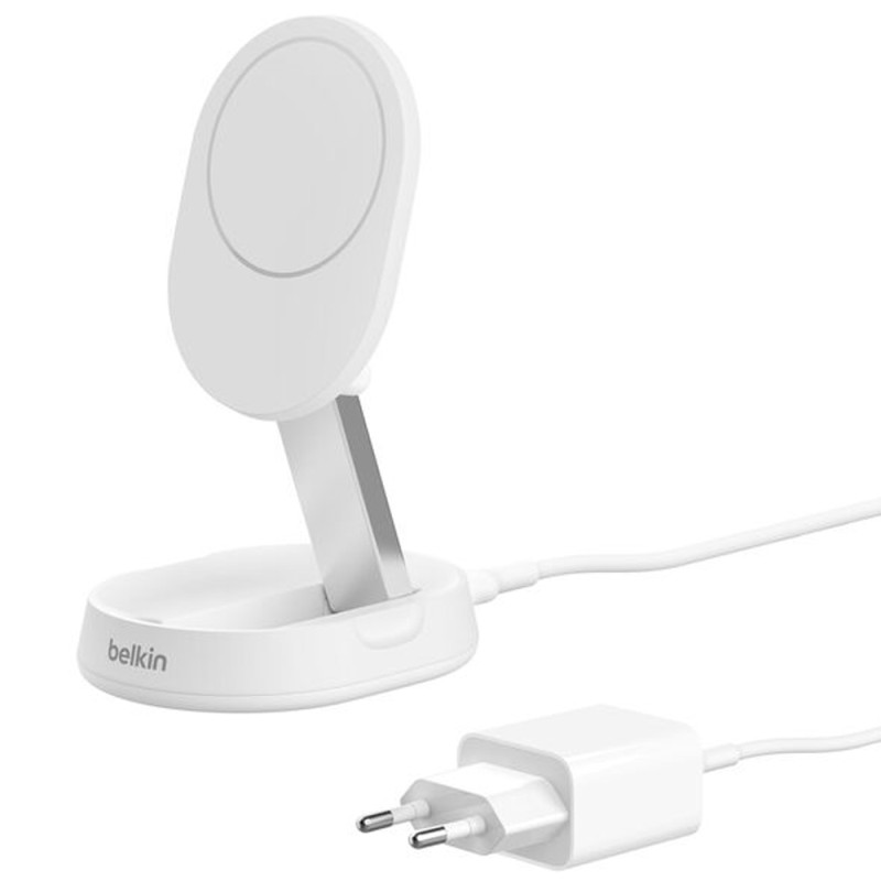 Suporte Magnético de Carga Wireless Belkin WIA008vfWH BoostCharge Pro 15W Qi2 Magsafe – Branco