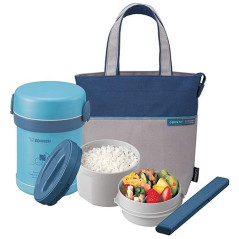 Pote Termico Zojirushi SL-MEE07AB  Com 2 Potes - Azul Claro