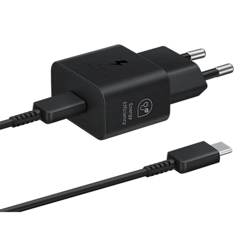 Carregador de Parede Samsung EP-T2510XBEGGB USB-C 25W/5A 100-240W+ Cabo USB-C - Preto