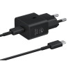 Carregador de Parede Samsung EP-T2510XBEGGB USB-C 25W/5A 100-240W+ Cabo USB-C - Preto