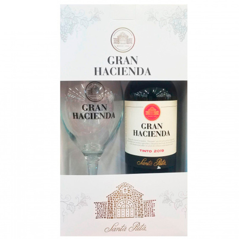 Vinho Santa Rita Gran Hacienda Tinto 2019/750ML Kit com Taça