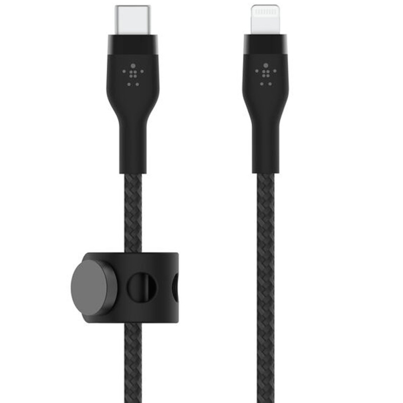 Cabo Belkin BoostCharge Pro Flex 2M USB-C/Lightning Trançado Silicone Preto - CAA011BT2MBK