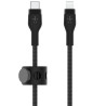 Cabo Belkin BoostCharge Pro Flex 2M USB-C/Lightning Trançado Silicone Preto - CAA011BT2MBK