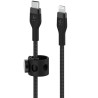 Cabo Belkin BoostCharge Pro Flex 2M USB-C/Lightning Trançado Silicone Preto - CAA011BT2MBK