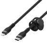 Cabo Belkin BoostCharge Pro Flex 2M USB-C/Lightning Trançado Silicone Preto - CAA011BT2MBK