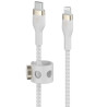 Cabo Belkin BoostCharge Pro Flex 2M USB-C/Lightning Braided Silicone Branco - CAA011BT2MWH