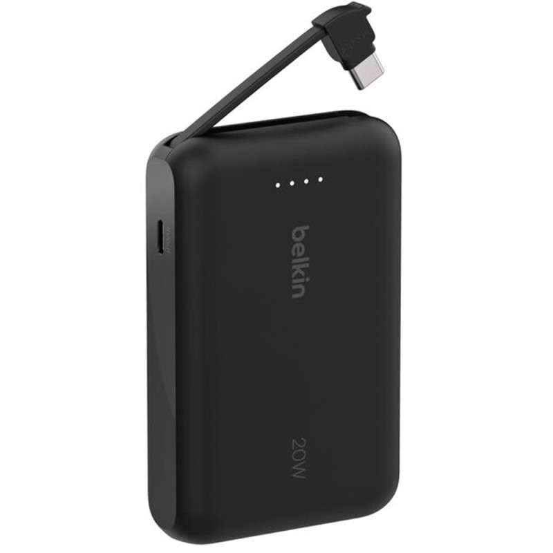 Carregador Portátil Belkin BoostCharge 10.000 mAh Cabo Integrado USB-C Preto - BPB021FQBK